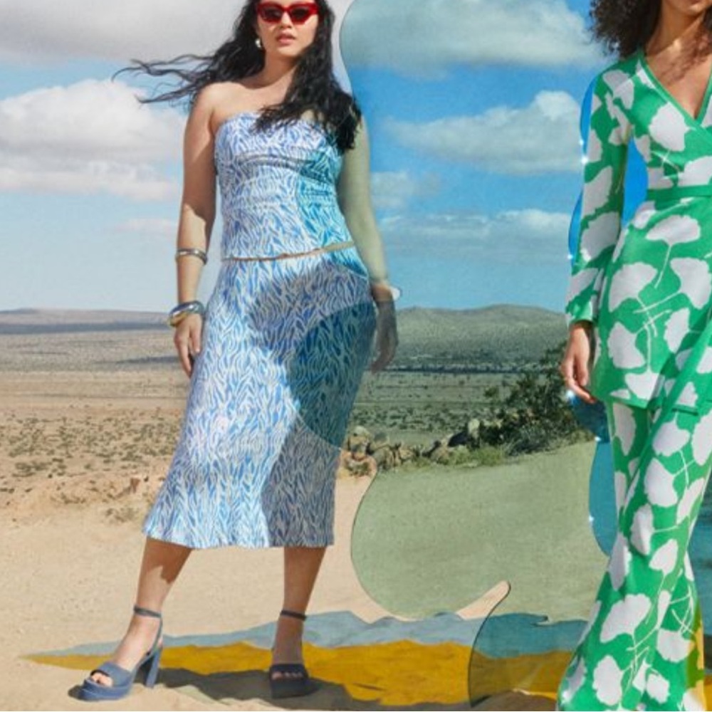 TARGET X DVF DIANE VON FURSTENBERG SEA TWIG A LINE PLUS SIZE MIDI SKIRT **NWT** - Picture 10 of 10